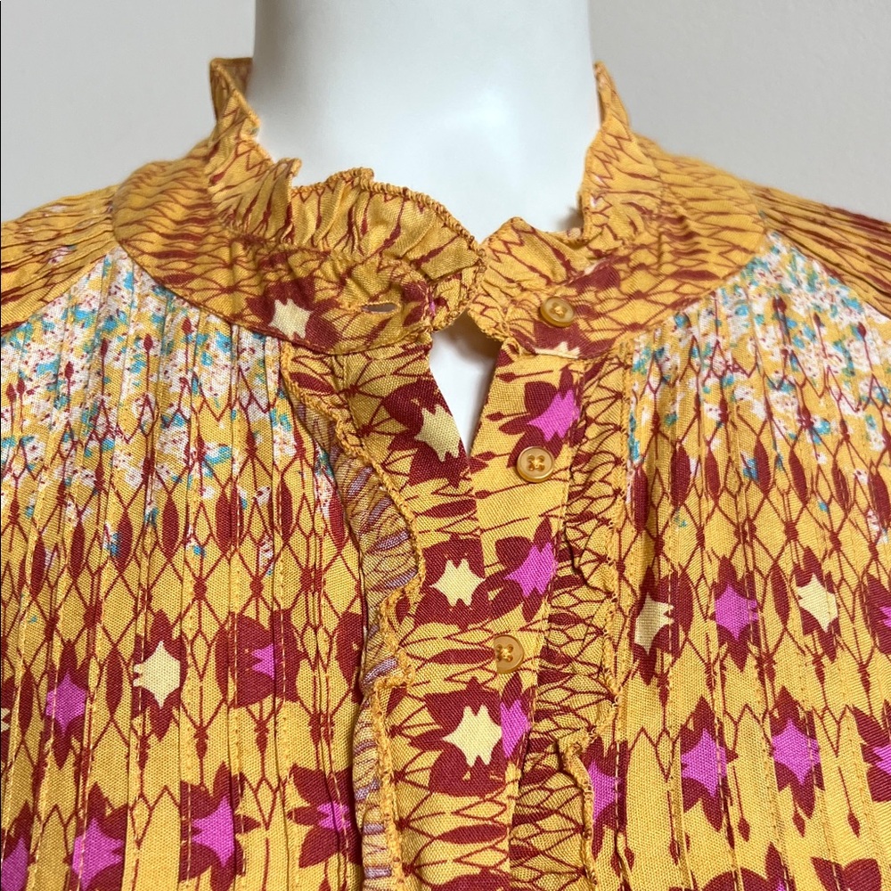 Free People Burgundy and Mustard vibrant Dress - Picture 6 of 10